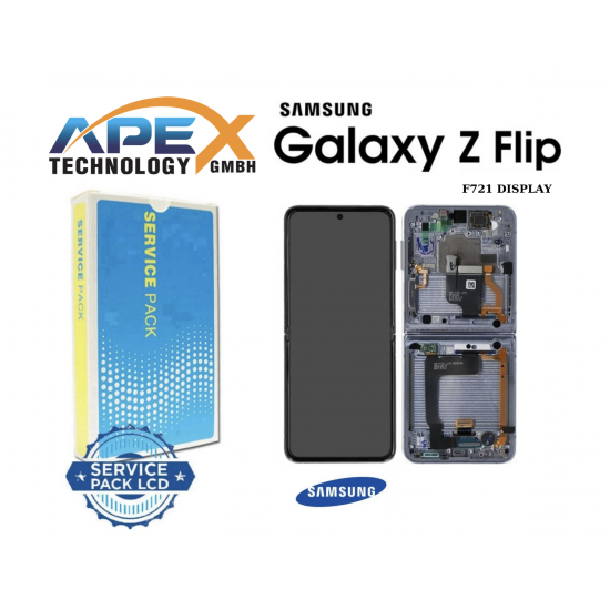 Samsung Galaxy F721 (Z Flip 4 5G 2022) Blue Inner Display module LCD / Screen + Touch Blue GH82-29440D OR GH82-29441D OR GH82-30238D OR GH82-30239D