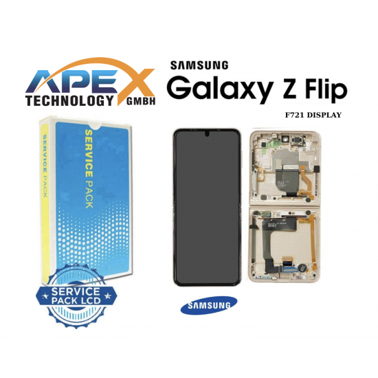 Samsung Galaxy F721 (Z Flip 4 5G 2022) Gold Inner Display module LCD / Screen + Touch Gold GH82-29440G OR GH82-29441G OR GH82-30238G OR GH82-30239G