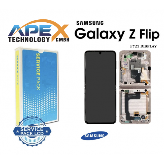 Samsung Galaxy  F721 (Z Flip 4 5G 2022) Silver / White Inner Display module LCD / Screen + Touch Silver  GH82-29440F OR GH82-29441F OR GH82-30238F OR GH82-30239F 