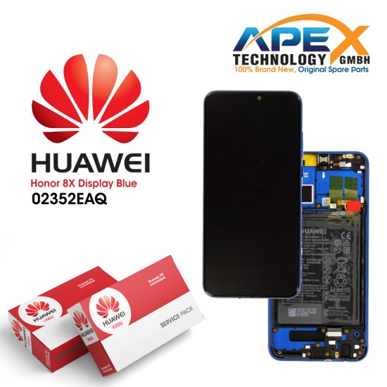Huawei Honor 8X (2018) Display module LCD / Screen + Touch + Battery Blue 02352EAQ