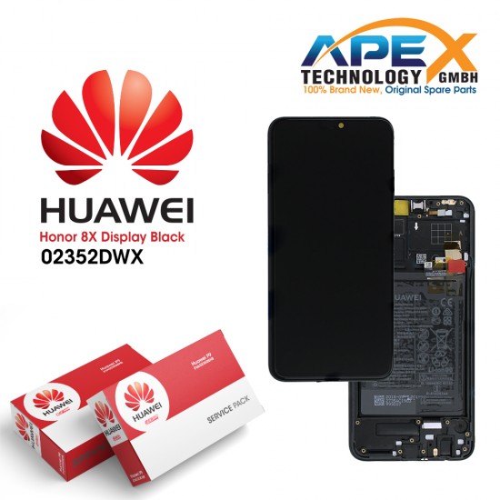 Huawei Honor 8X (2018)  Display module LCD / Screen + Touch + Battery Black 02352DWX