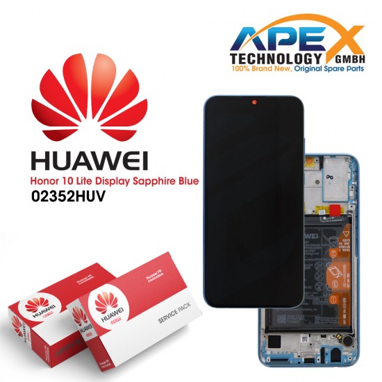 Huawei Honor 10 Lite Display module LCD / Screen + Touch + Battery - Sapphire Blue - 02352HUV