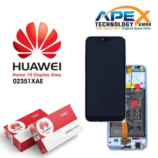 Huawei Honor 10 Display module LCD / Screen + Touch + Battery Assembly - Grey - 02351XAE