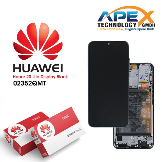Huawei Honor 20 Lite (2019) BLACK Display module LCD / Screen + Touch + Battery - 02352QMT