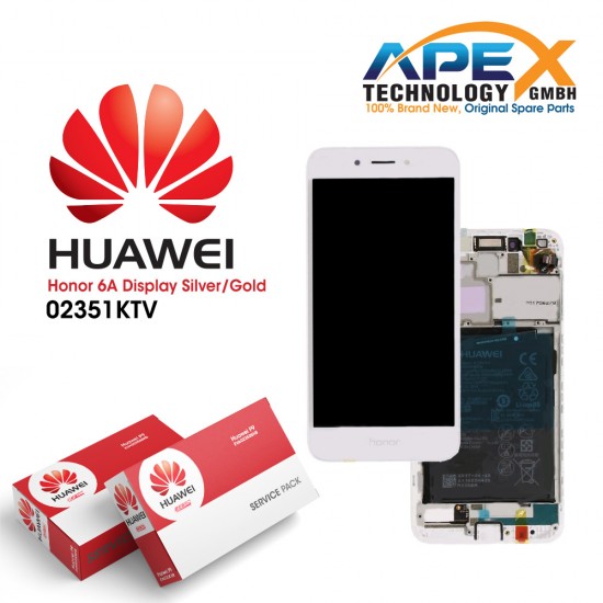 Huawei Honor 6A Display module LCD / Screen + Touch - Battery - Gold / Silver - 02351KTV