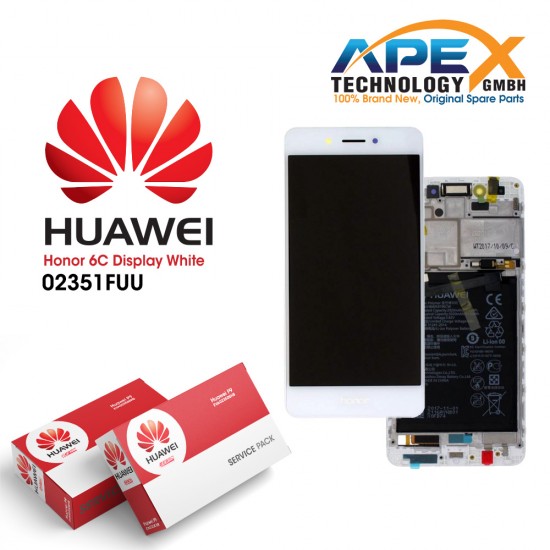 Huawei Honor 6C Display module LCD / Screen + Touch - Battery - Gold - 02351FUU