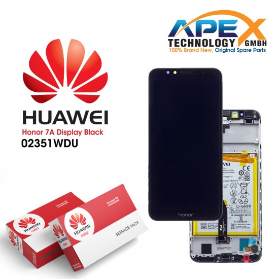 Huawei Honor 7A Display module LCD / Screen + Touch + Battery - Black - 02351WDU