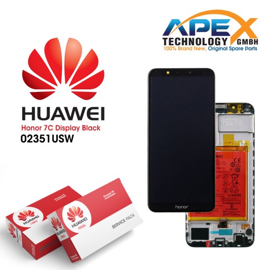 Huawei Honor 7C Display module LCD / Screen + Touch + Battery - Black - 02351USW
