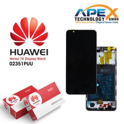 Huawei Honor 7X Display module LCD / Screen + Touch + Battery - Black - 02351PUU