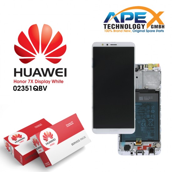 Specifications for Huawei Honor 7X Display module LCD / Screen + Touch + Battery - White 02351QBV