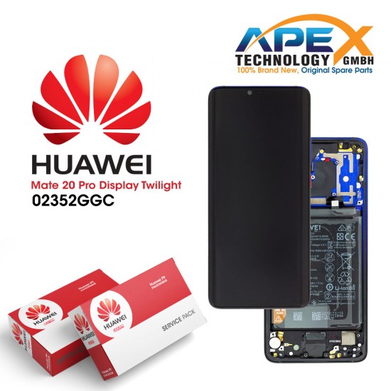 Huawei Mate 20 Pro (LYA-L09, LYA-L29, LYA-L0C) Display module LCD / Screen + Touch + Battery Twilight Purple 02352GGC