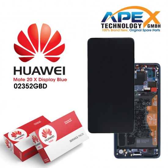 Huawei Mate 20 X (EVR-L29) Display module LCD / Screen + Touch + Battery Midnight Blue 02352GBD