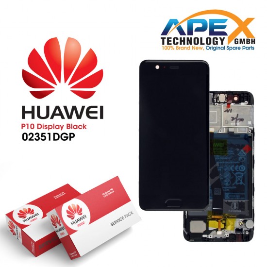 Huawei P10 (VTR-L09, VTR-L29) Display module LCD / Screen + Touch + Battery Black 02351DGP