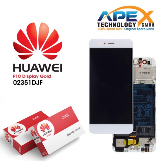 Huawei P10 (VTR-L09, VTR-L29) Display module LCD / Screen + Touch + Battery Gold 02351DJF