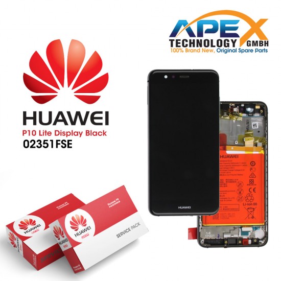 Huawei P10 Lite (WAS-L21) Display module LCD / Screen + Touch + Battery Black 02351FSE OR 02351FSG