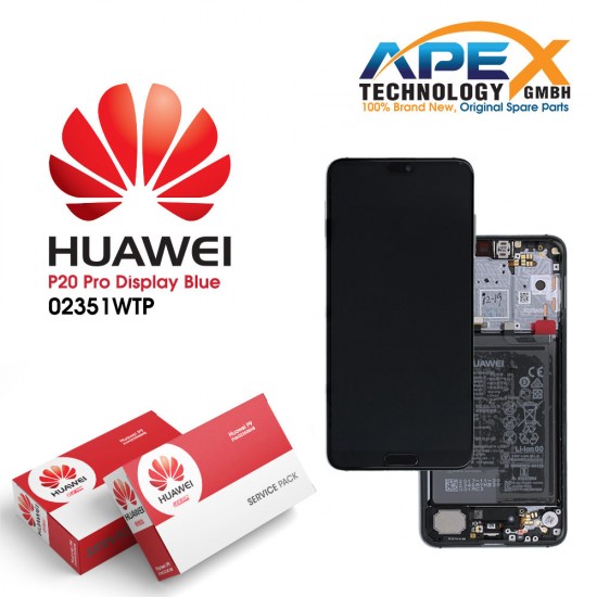 Huawei P20 Pro (CLT-L09, CLT-L29) Display module LCD / Screen + Touch + Battery Midnight Blue 02351WTP