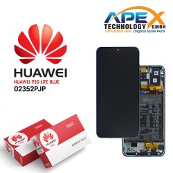 Huawei P30 Lite Global Display module LCD / Screen + Touch + Battery peacock Blue 02352PJP