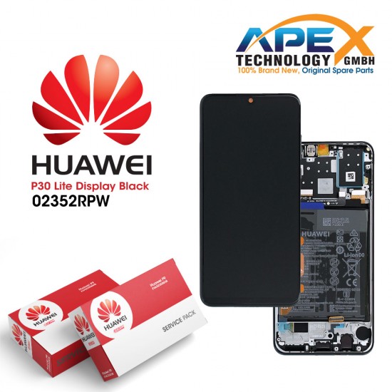 Huawei P30 Lite (48 MP MAIN) (2019) BLACK MIDNIGHT LCD / Screen + Touch + Battery Midnight Black 02352RPW
