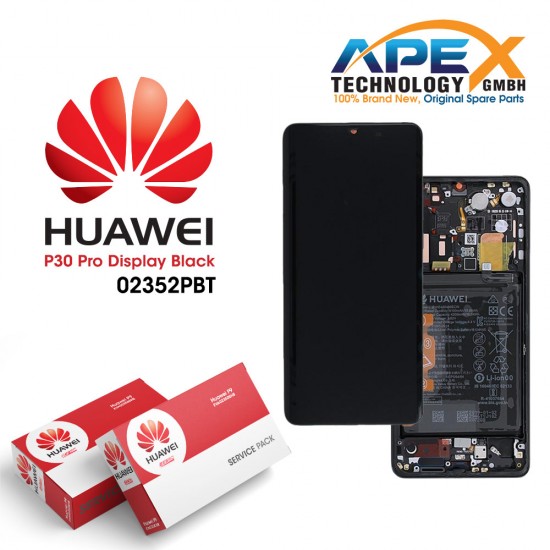 Huawei P30 (ELE-L09 ELE-L29) Display module LCD / Screen + Touch + Battery Black 02352NLL