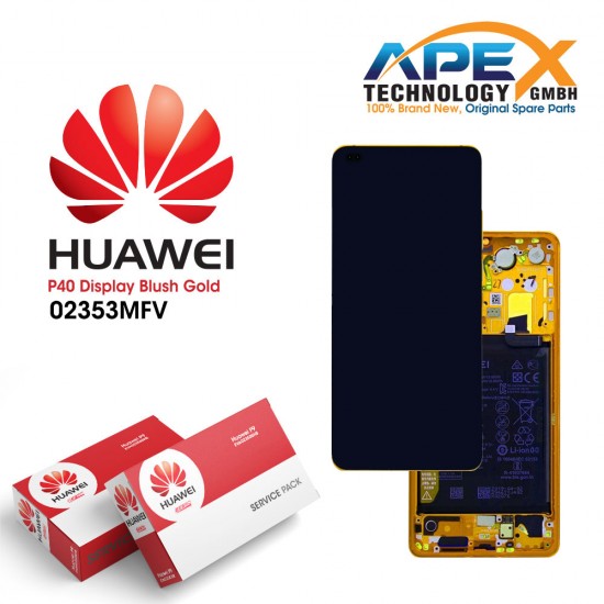 Huawei P40 (ANA-NX9 ANA-LX4) Display module LCD / Screen + Touch + Battery Blush Gold 02353MFV