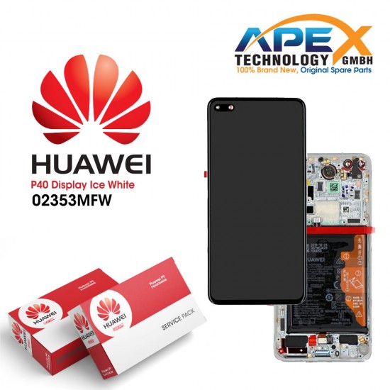 Huawei P40 (ANA-NX9 ANA-LX4) Display module LCD / Screen + Touch + Battery ice White 02353MFW