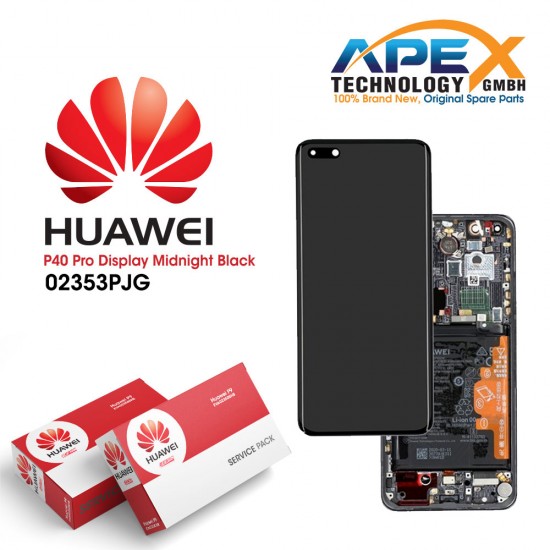 Huawei P40 Pro (ELS-NX9 ELS-N09) Display module LCD / Screen + Touch + Battery Black 02353PJG