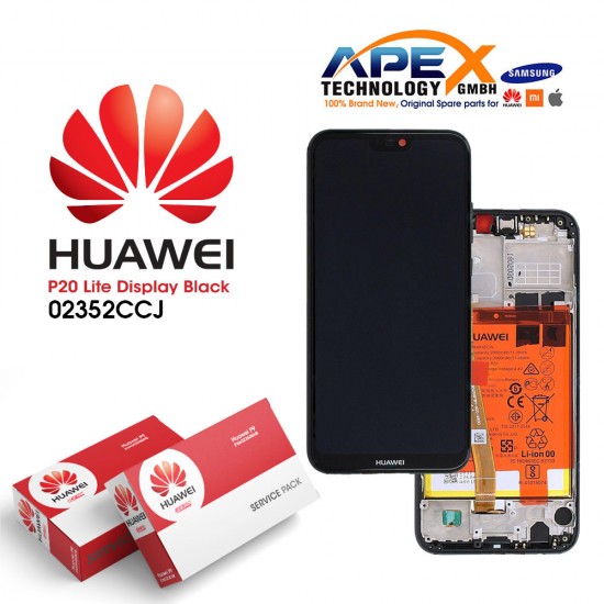Huawei P20 Lite (ANE-LX1) Display module LCD / Screen + Touch + Battery Midnight Black 02352CCJ