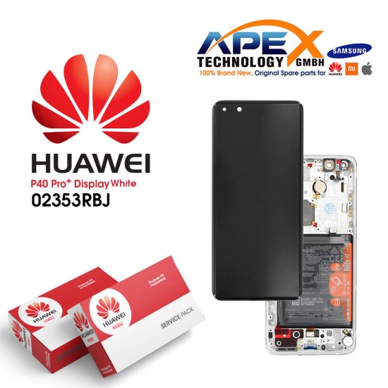 Huawei P40 Pro Plus (2020) Display module LCD / Screen + Touch + Battery White 02353RBJ