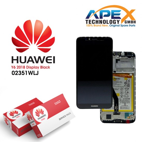 Huawei Y6 2018 (ATU-L21, ATU-L22) Display module LCD / Screen + Touch + Battery Black 02351WLJ