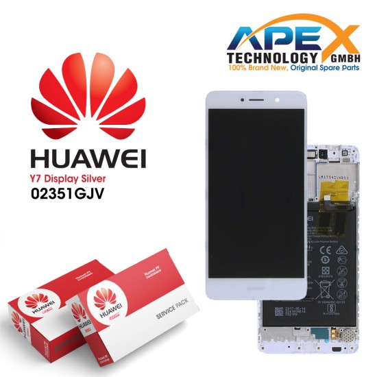 Huawei Y7 (TRT-L21) Display module LCD / Screen + Touch + Battery White 02351GJV