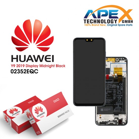 Huawei Y9 2019 (JKM-L23 JKM-LX3) Display module LCD / Screen + Touch + Battery Midnight Black 02352EQC