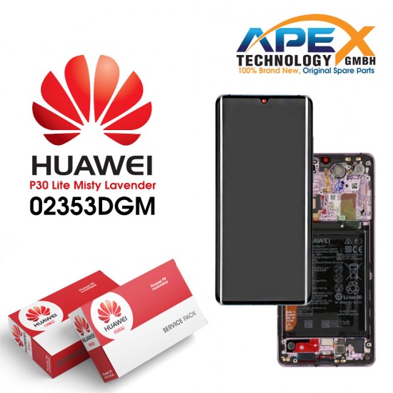 Huawei P30 Pro (VOG-L09 VOG-L29) Display module LCD / Screen + Touch + Battery Mystic lavender 02353DGM