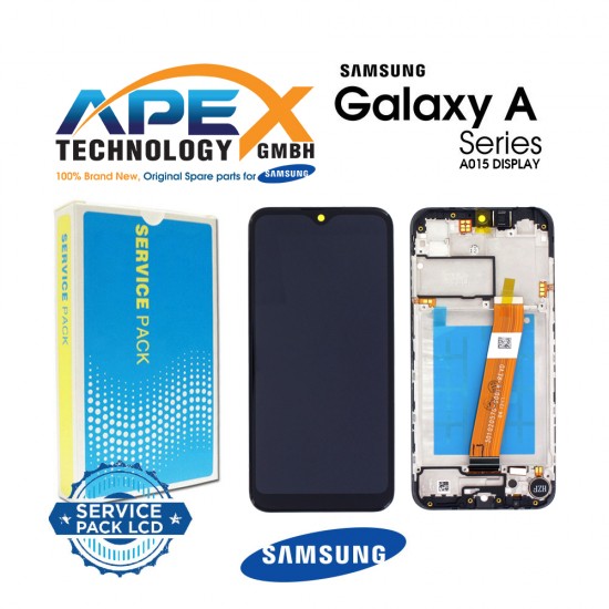 Samsung Galaxy SM-A015 (A01 2020) BLACK (SMALL CONNECTOR) (With Frame) LCD / Screen + Touch Black - GH81-18209A
