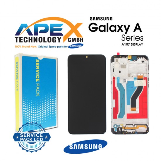 Samsung Galaxy A107 (A10s 2019) BLACK (With Frame) Display module LCD / Screen + Touch - GH81-17482A OR GH81-20306A