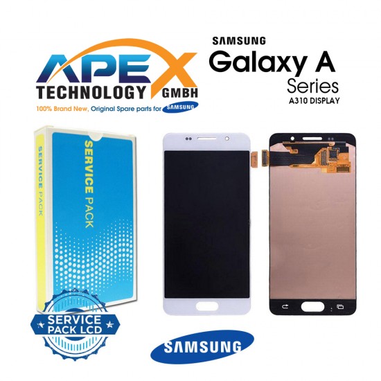 Samsung Galaxy A310 (A3 2016) WHITE Display module LCD / Screen + Touch - White - GH97-18249A