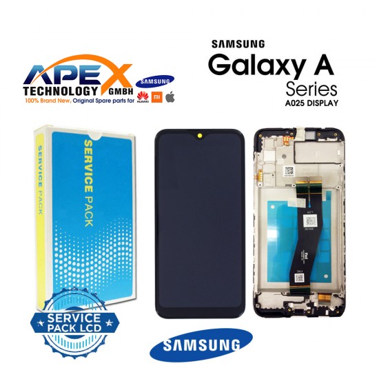 Samsung Galaxy A025F/E025F (A02s/F02s 2020) BLACK NON EU CODE (With Frame) Display module LCD / Screen + Touch Black - GH81-20118A OR GH81-18456A