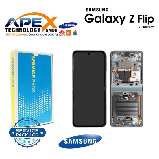 Samsung Galaxy Z Flip 3 5G 2021 (SM-F711 No Camera) Display module LCD / Screen + Touch Green GH82-27243C OR GH82-27244C OR GH82-27443C