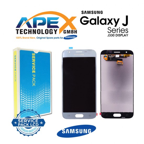 Samsung Galaxy SM-J330 (J3-2017) SILVER/BLUE EU Display module LCD / Screen + Touch GH96-10992A