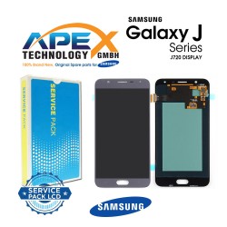  Samsung Galaxy SM-J720 (J7 DUO 2018) SILVER Display module LCD / Screen + Touch GH97-21827D OR GH97-21849D