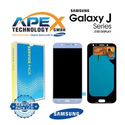 Samsung Galaxy SM-J730 (J7 Pro 2017) SILVER/BLUE Display module LCD / Screen + Touch - GH97-20736B OR GH97-20801B