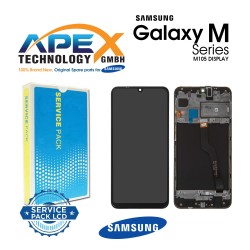 Samsung Galaxy SM-M105 (M10 2019) BLACK (with frame) Display module LCD / Screen + Touch - GH82-18685A OR GH82-19366A