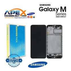 Samsung Galaxy M22 (SM-M225 ) Display module LCD / Screen + Touch + Frame Black GH82-26153A OR GH82-26866A