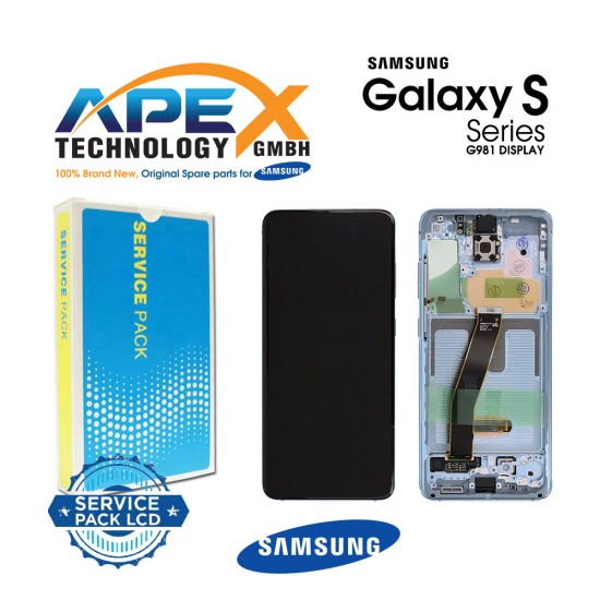 Samsung Galaxy SM-G981/G980 (S20 4G/5G 2020)  BLUE (WITH CAMERA) Display module LCD / Screen + Touch - Blue - GH82-22131D OR GH82-22123D