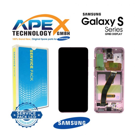 Samsung Galaxy SM-G981/G980 (S20 4G/5G 2020) PINK (WITH CAMERA) Display module LCD / Screen + Touch  - GH82-22131C OR GH82-22123C