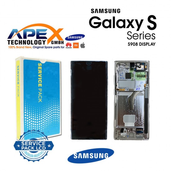 Samsung Galaxy SM-S908 (S22 Ultra 2022) WHITE LCD Display module / Screen + Touch GH82-27488C OR GH82-27489C