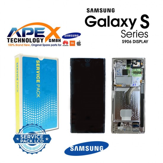 Samsung SM-S906 Galaxy S22+ Display module LCD / Screen + Touch White +Btry GH82-27499B