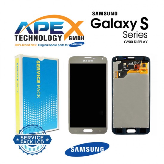 Samsung Galaxy S5 (SM-G900F) Display module LCD / Screen + Touch Gold GH97-15959D