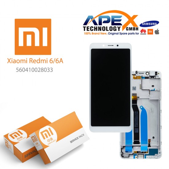 Xiaomi Redmi 6, Redmi 6A Display module LCD / Screen + Touch White (Service Pack) 560410028033