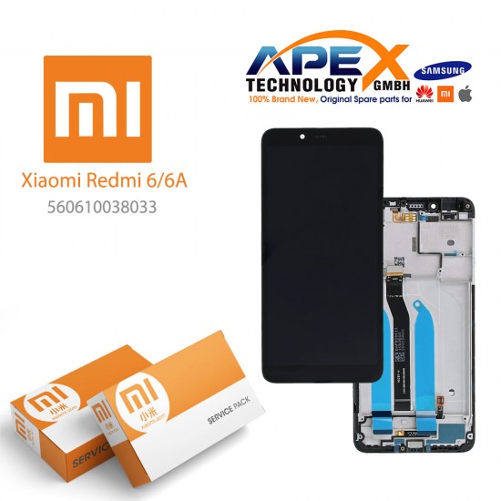 Xiaomi Redmi 6, Redmi 6A Display module LCD / Screen + Touch Black (Service Pack) 560610038033