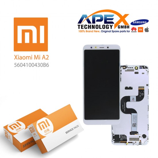 Xiaomi Mi A2 (Mi 6X) Display module LCD / Screen + Touch White (Service Pack) 5604100430B6